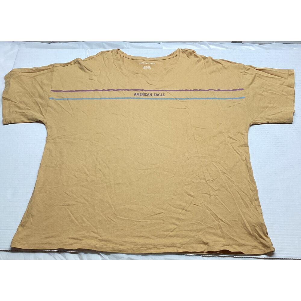 American Eagle womens yellow striped t shirt size xl